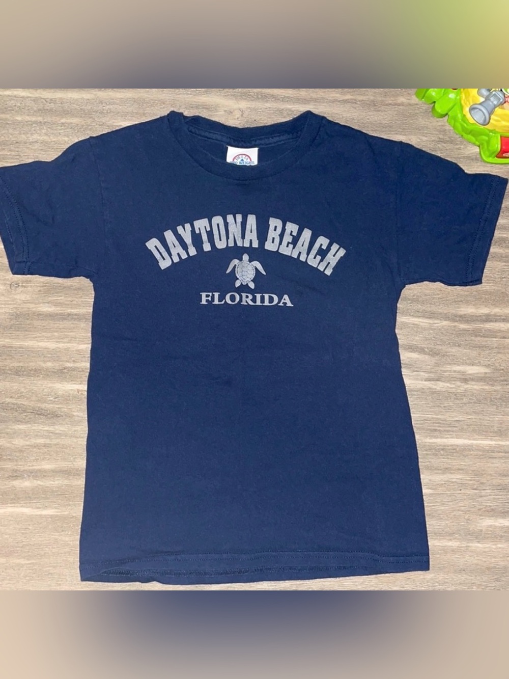 Delta Navy Daytona Beach Florida Tee with Turtle Graphic